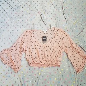 Forever 21 sheer woven crop top 2x